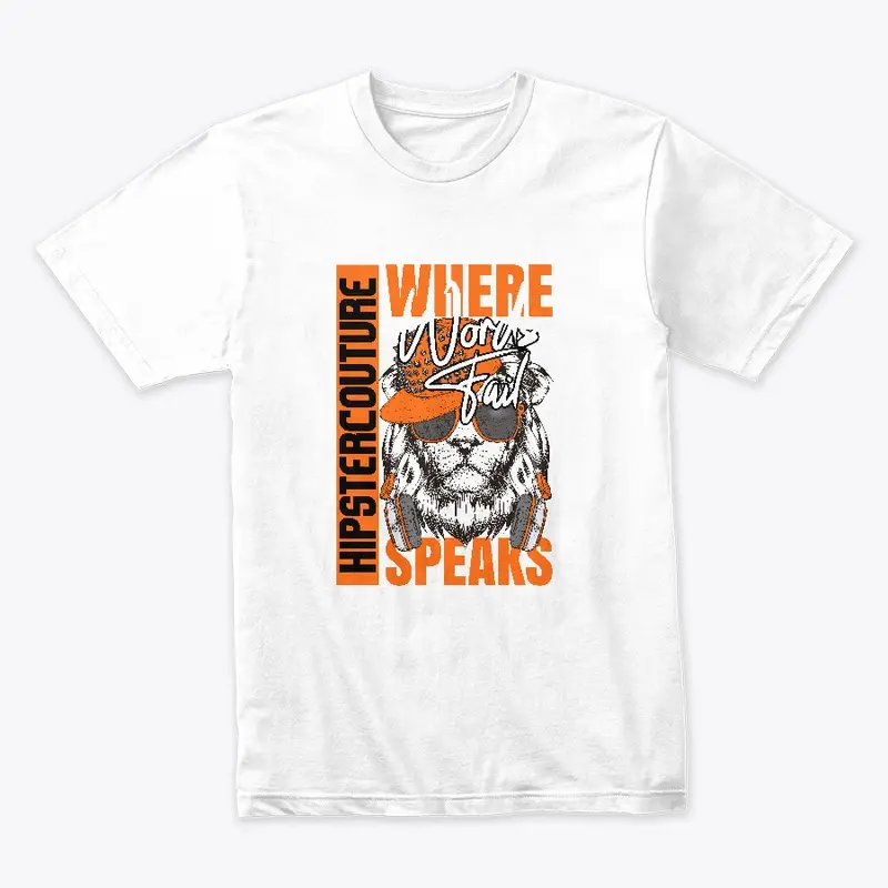 Men - Hipster where words speaks t-shirt